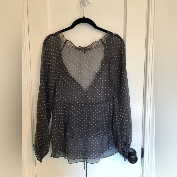 Rebecca Taylor Sheer Silk Polka Dot Blouse - Picture 4 of 4